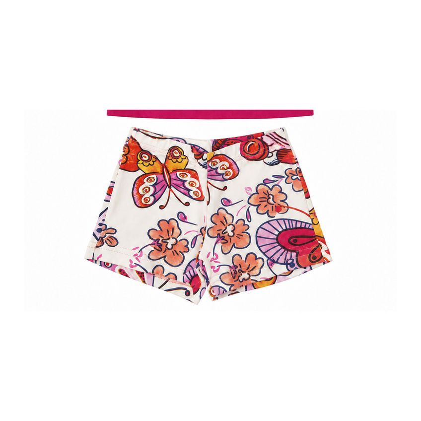 Conjunto Camiseta E Shorts Infantil Menina Básico Em Algodão Macio Estampa Concha Verão - imagem 4