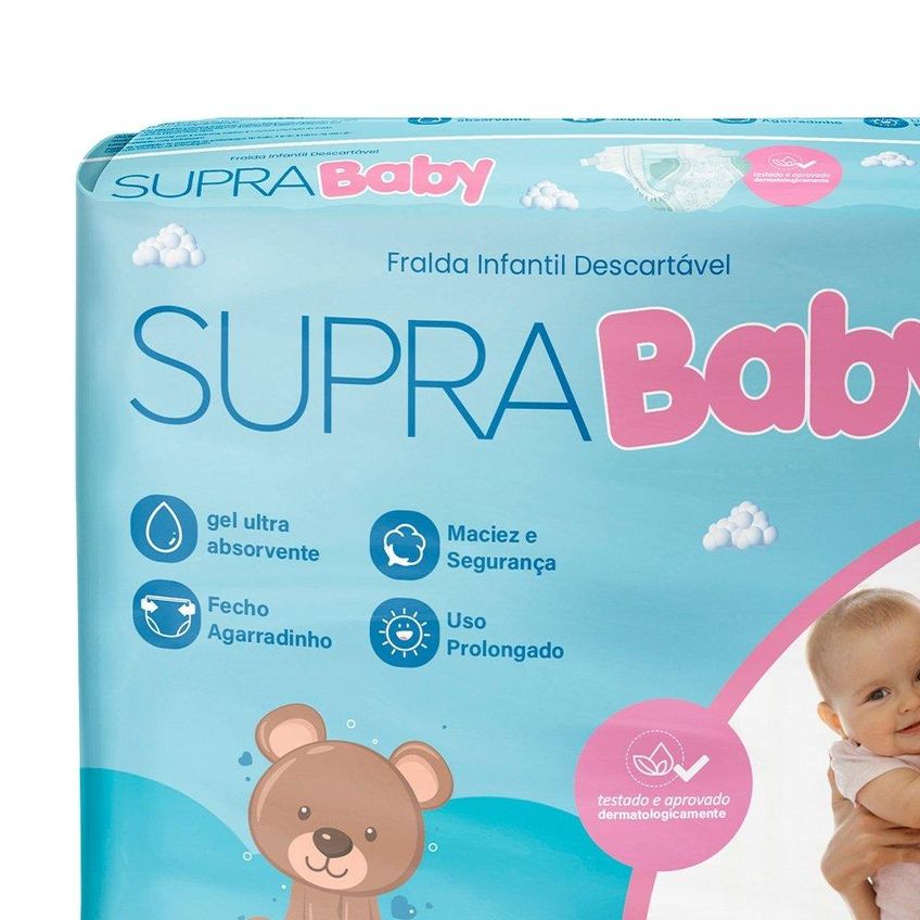 Fralda Descartável Supra Care Baby Hiper M/g/xg/xxg - imagem 3