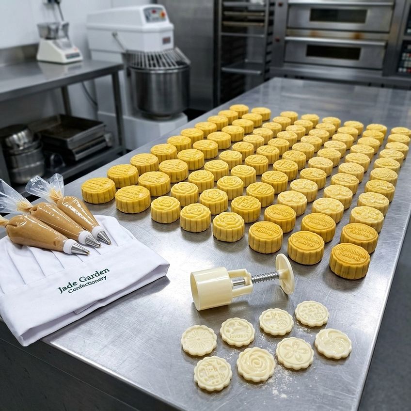 Kit Molde Pressionador De Biscoitos E Mooncake 8 Carimbos - imagem 3