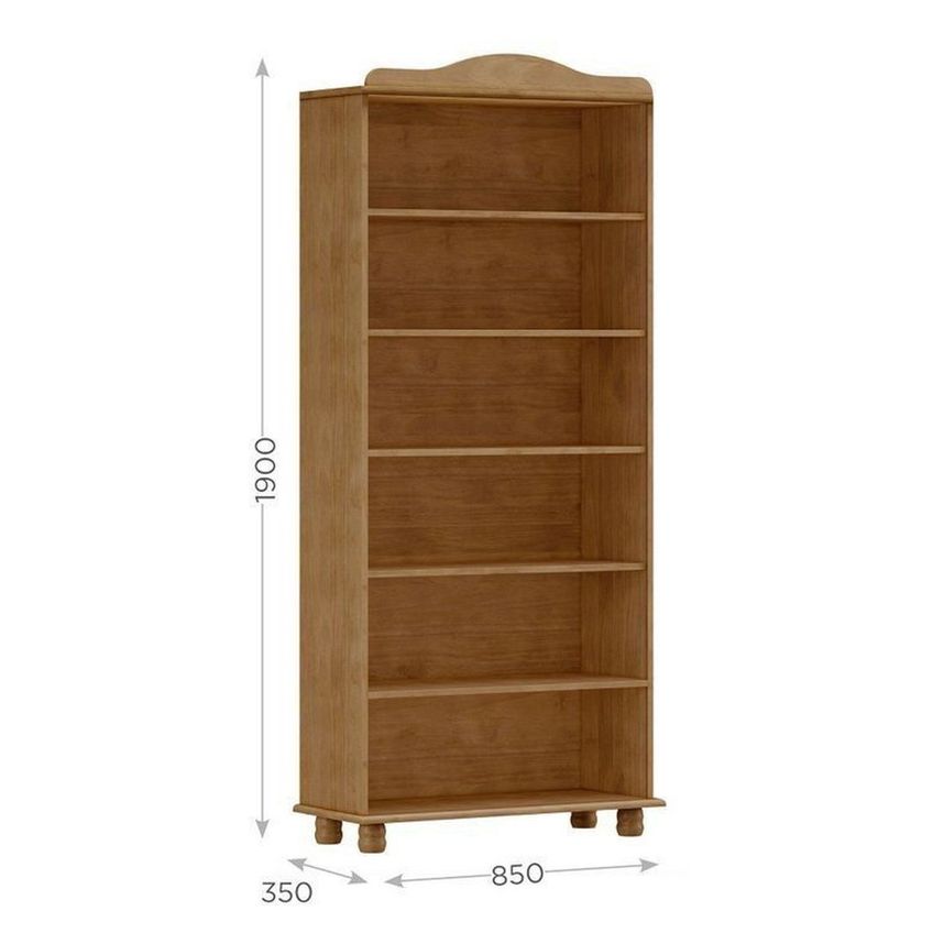 Kit 3 Estantes De Livros 85cmx190cm Rústica 100% Madeira Maciça 5 Prateleiras Rubi Marrom/freijó Freijó - imagem 3
