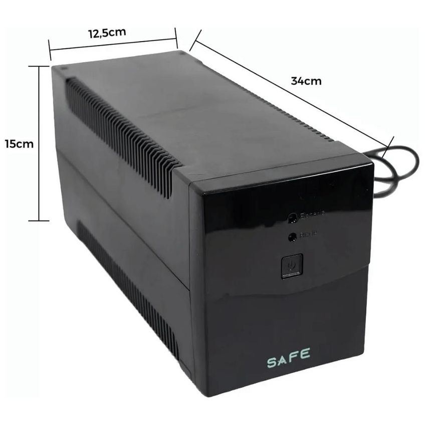 Nobreak Ups Safe 1200va Bivolt 8 Tomadas 1 Bateria Coletek Energia - imagem 4