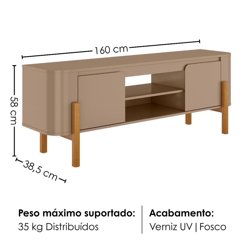 Rack Bancada TV 65 Pol 160 Cm Camburi Fendi Bechara - imagem 3