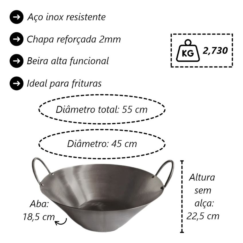 Kit Cozinha Profissional Completa Tacho De Aço Inox 4 Peças - imagem 3