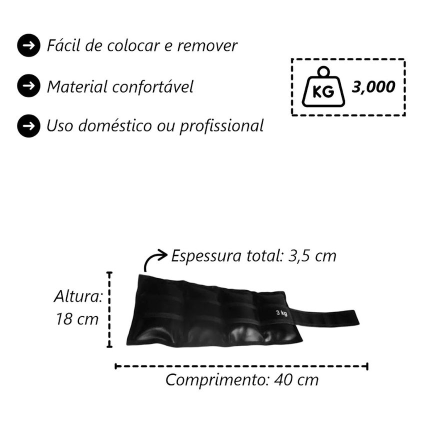 Kit Treino De Pernas Academia Colchonete Par Caneleira 3kg - imagem 4