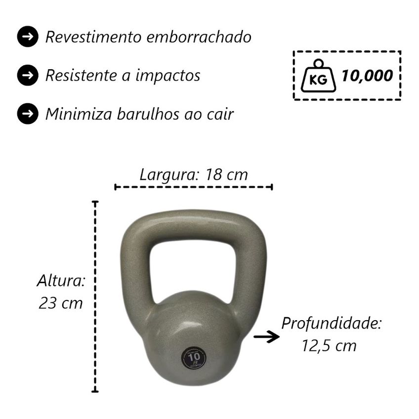 Kit Kettlebell Progressão Fitness Musculação Academia 16kg - imagem 3