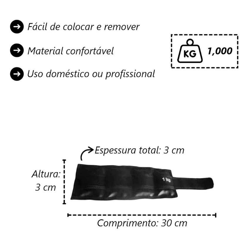 Kit Perna Home Fitness Academia Colchonete Par Caneleira 1kg - imagem 2