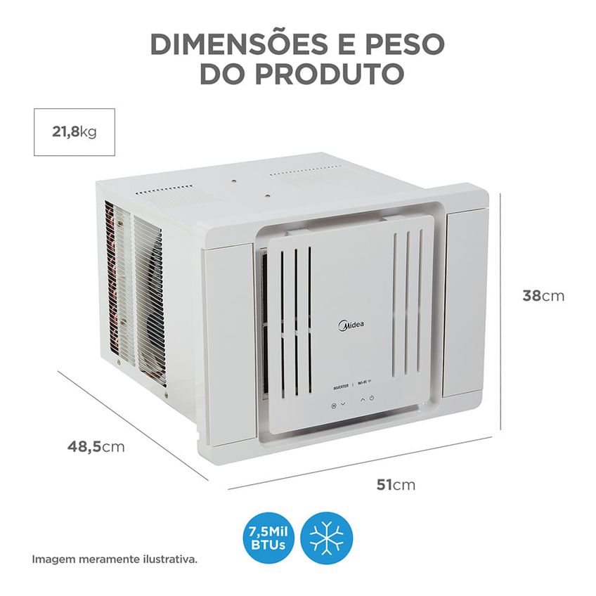 Ar Condicionado Janela Midea Eletronico Inverter Wi-fi 10.000 Btu Frio 220v Qcl105vb - imagem 3