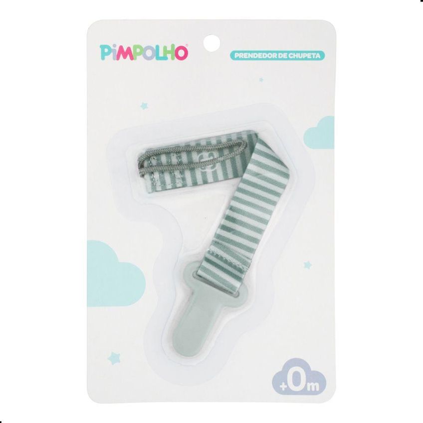 Prendedor De Chupeta Listras 14cm Silicone Cinza Pimpolho - imagem 3