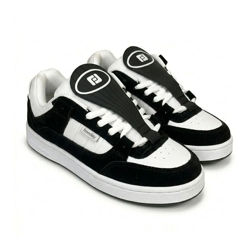 Tênis Freeday San Fr81002 Camurça - Preto-branco-preto - Preto - 35 - imagem 3