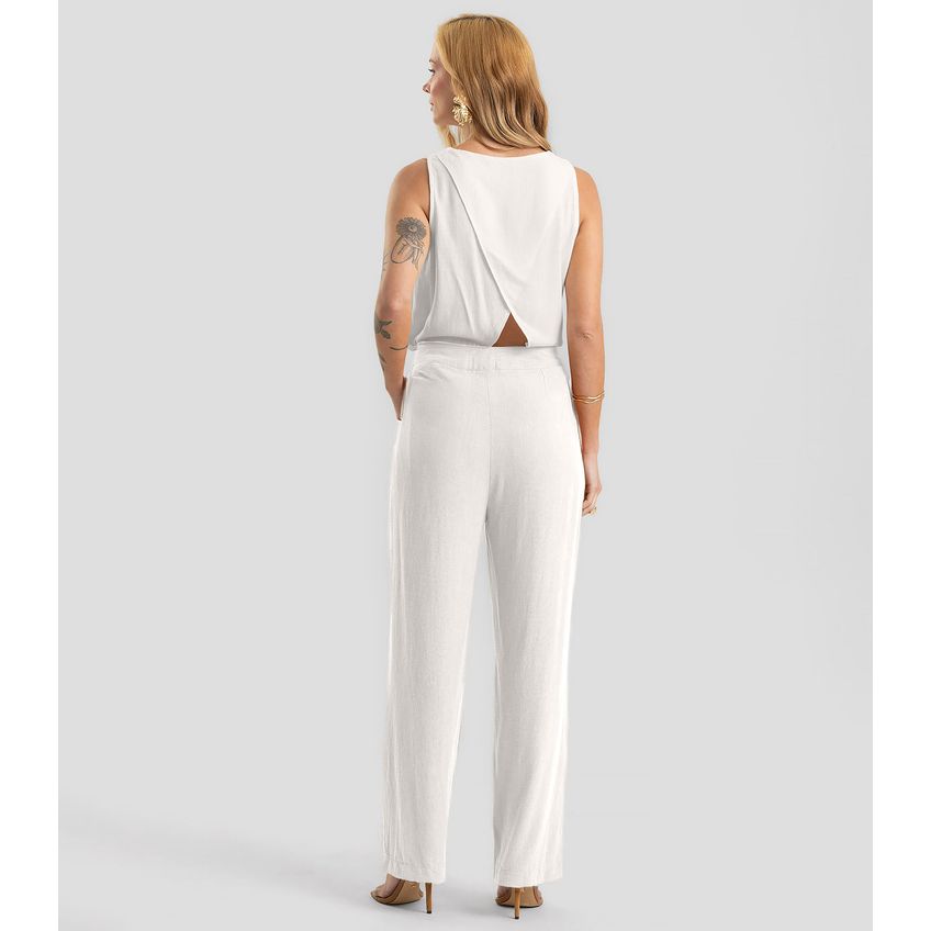 Calça Feminina Tecido Linho Strong Dianna Branco PP - imagem 3
