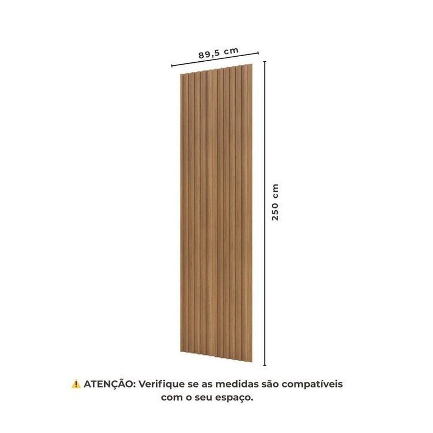 Painel Ripado Para TV 80 Polegadas 250cmx179cm 100% MDF Em Placa Com Prateleira Marrom Freijó/Madeirado - imagem 4