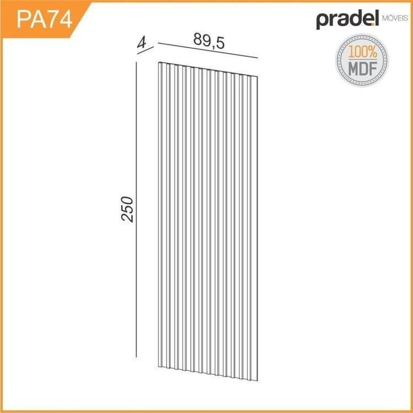 Painel Ripado Para TV 80 Polegadas 250cmx223,5cm 100% MDF Em Placa Com Prateleira Marrom Freijó/Madeirado - imagem 3