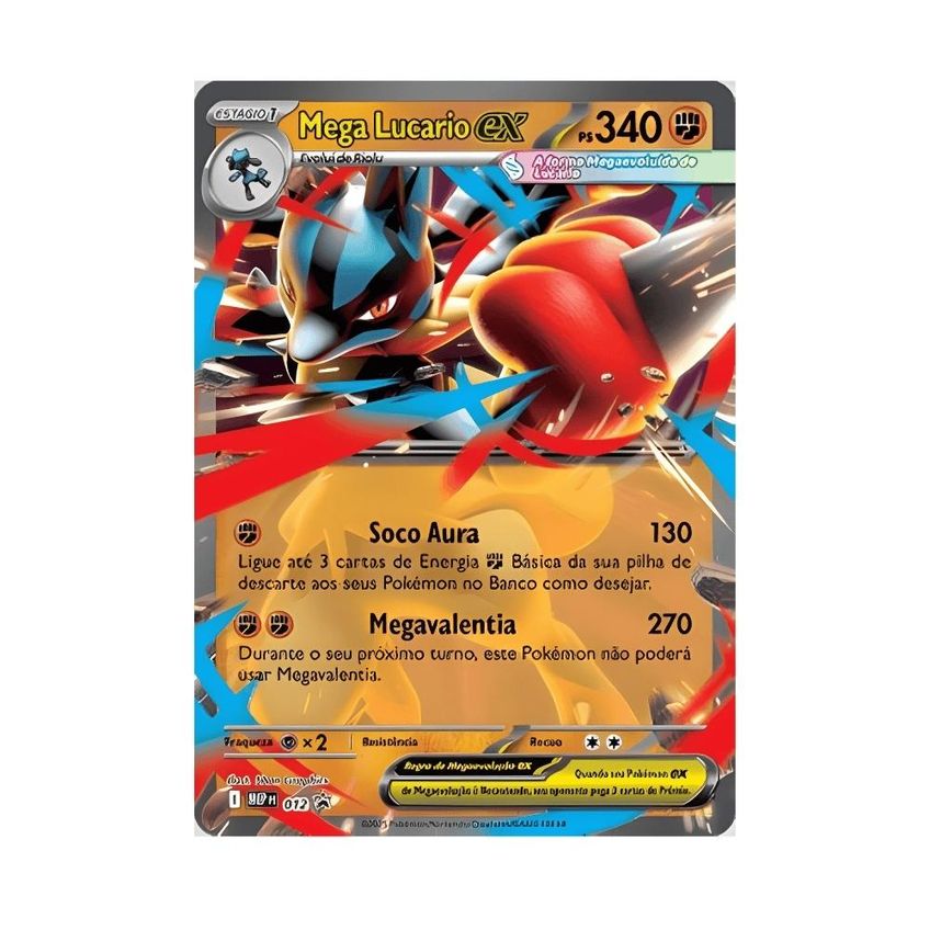 Box Pokemon Coleção Mega Lucario Ex 49 Cartas 8 Booster - imagem 3