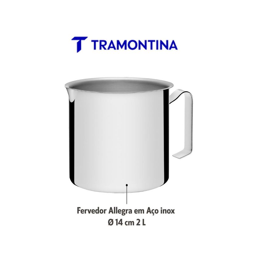 Fervedor Allegra Grande Em Aço Inox 14 Cm 2 L Tramontina - imagem 4