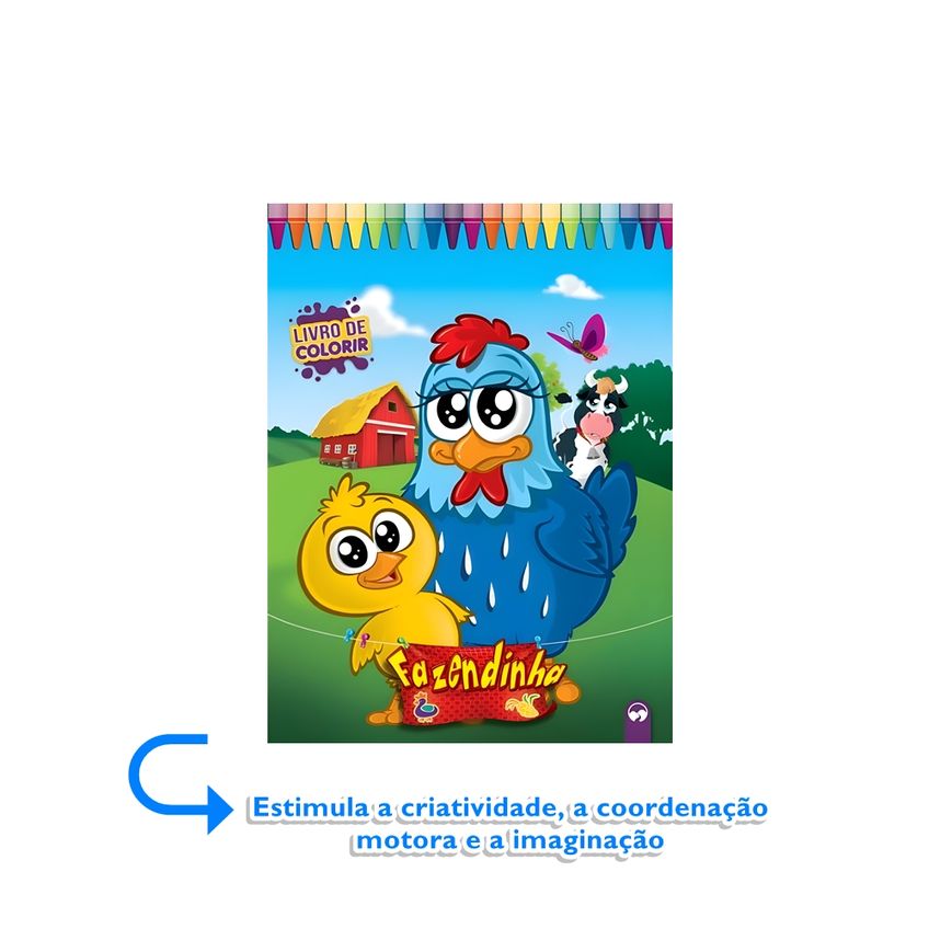 Livro Infantil Gigante De Colorir - Fazendinha - imagem 3
