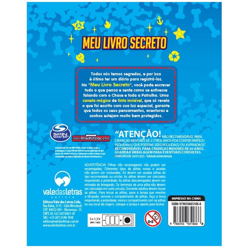 Meu Livro Secreto Caneta Mágica Patrulha Canina Chase - imagem 3