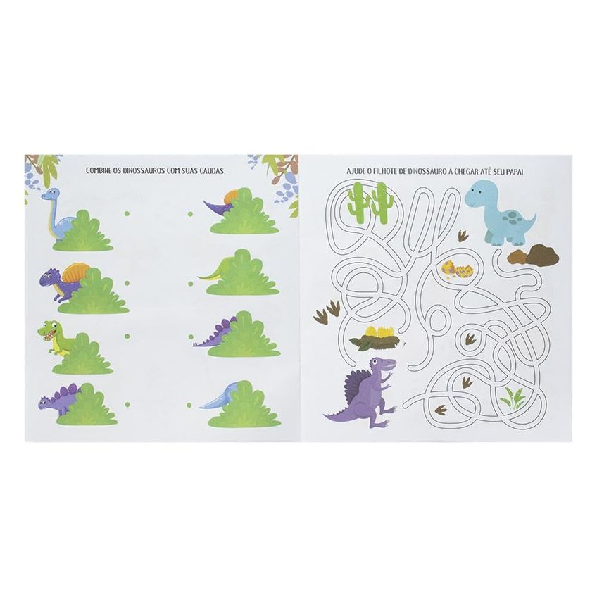 Livro Kit Infantil Com Atividades Aventura Criativa Dinossauros - imagem 3