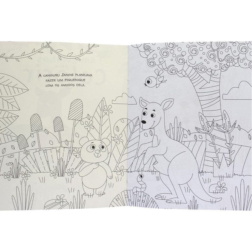 Livro Físico Infantil Amiguinhos Para Colorir - Canguru - imagem 3