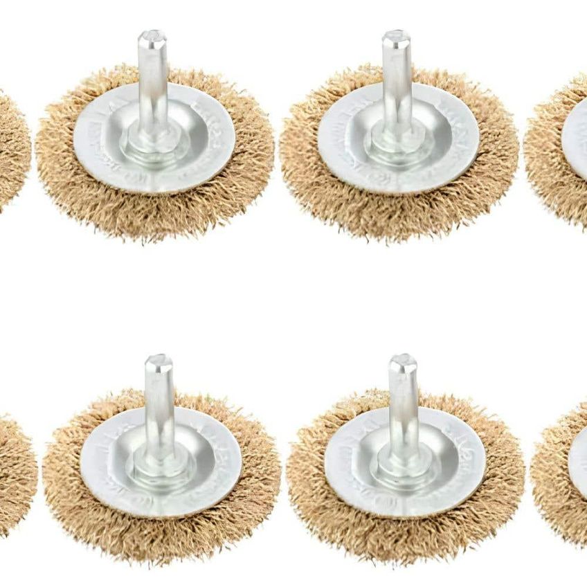 Kit Escova De Aço Copo Ondulada 75 Mm Com Haste M6 Com 10 Unidades Mtx - imagem 4