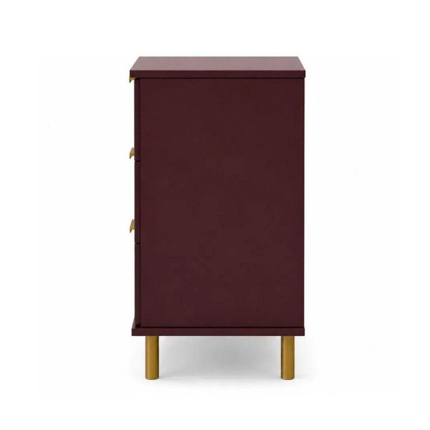 Cômoda 6 Gavetas Em Mdf Vinho 158x40x76cm Ditália - imagem 3