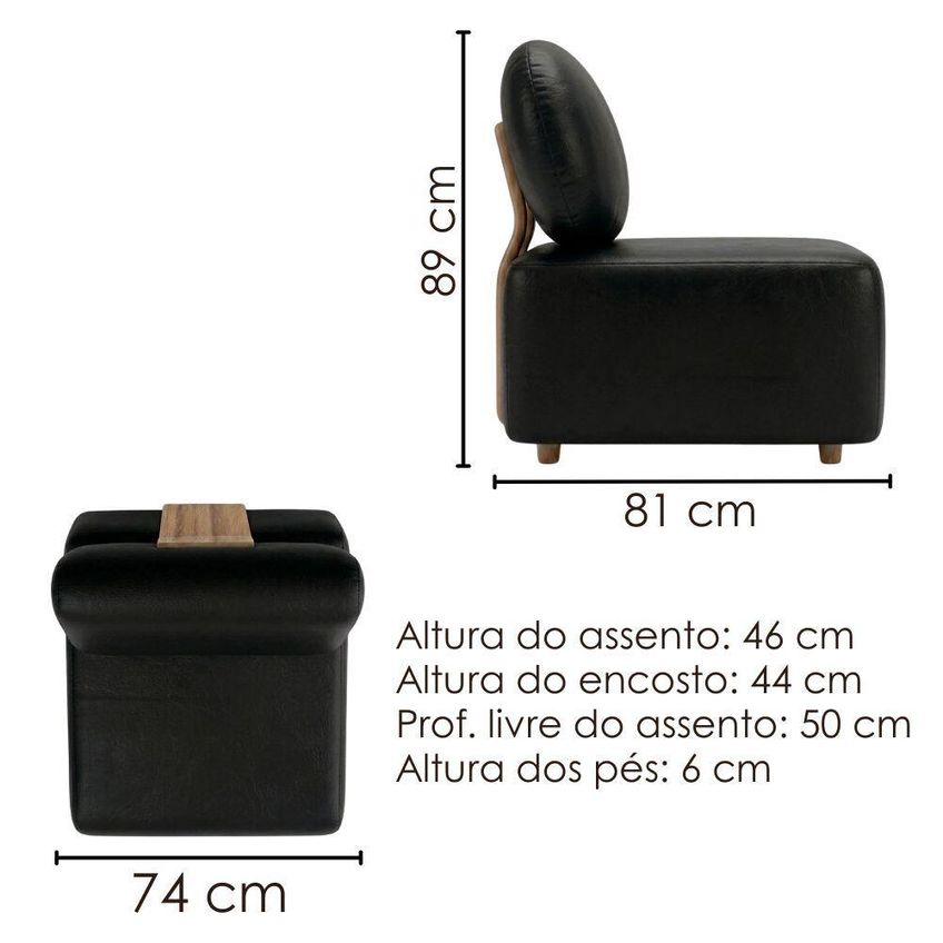 Poltrona Modular E Puff Block Pes Madeira Courino Tcs 724 Moll - imagem 3
