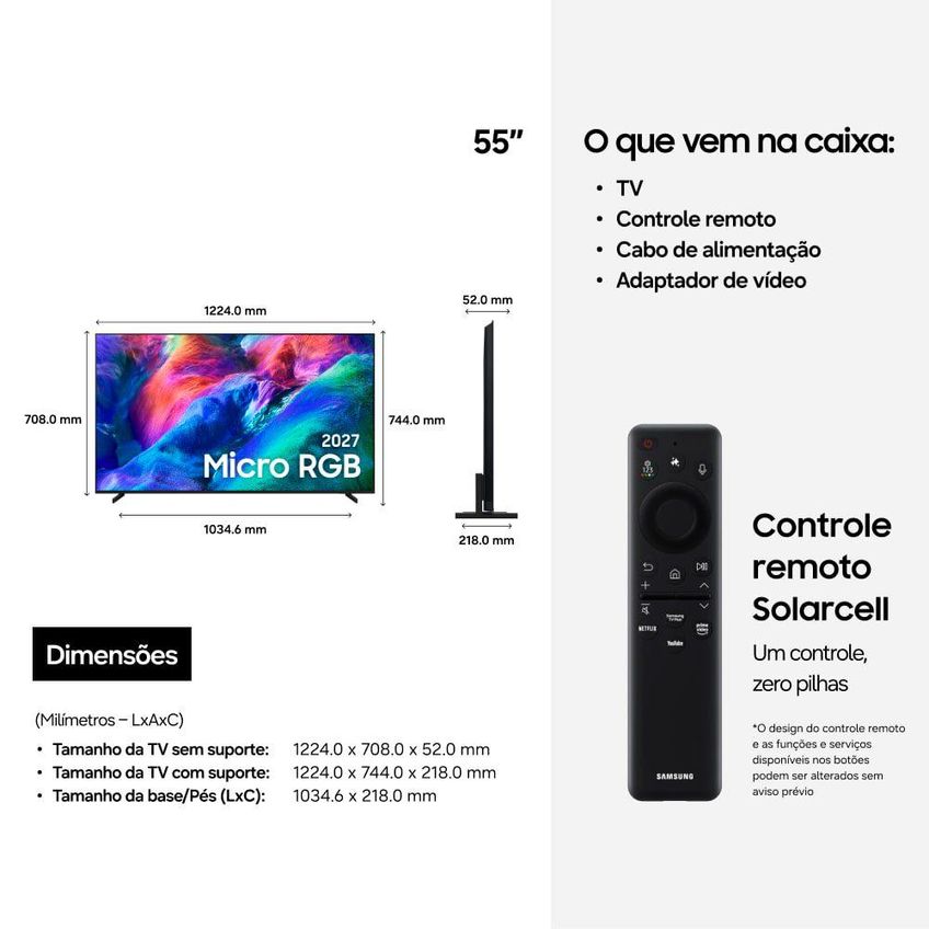 Samsung Vision Ai Tv 55" Micro Rgb 4k R85h 2027 - imagem 4