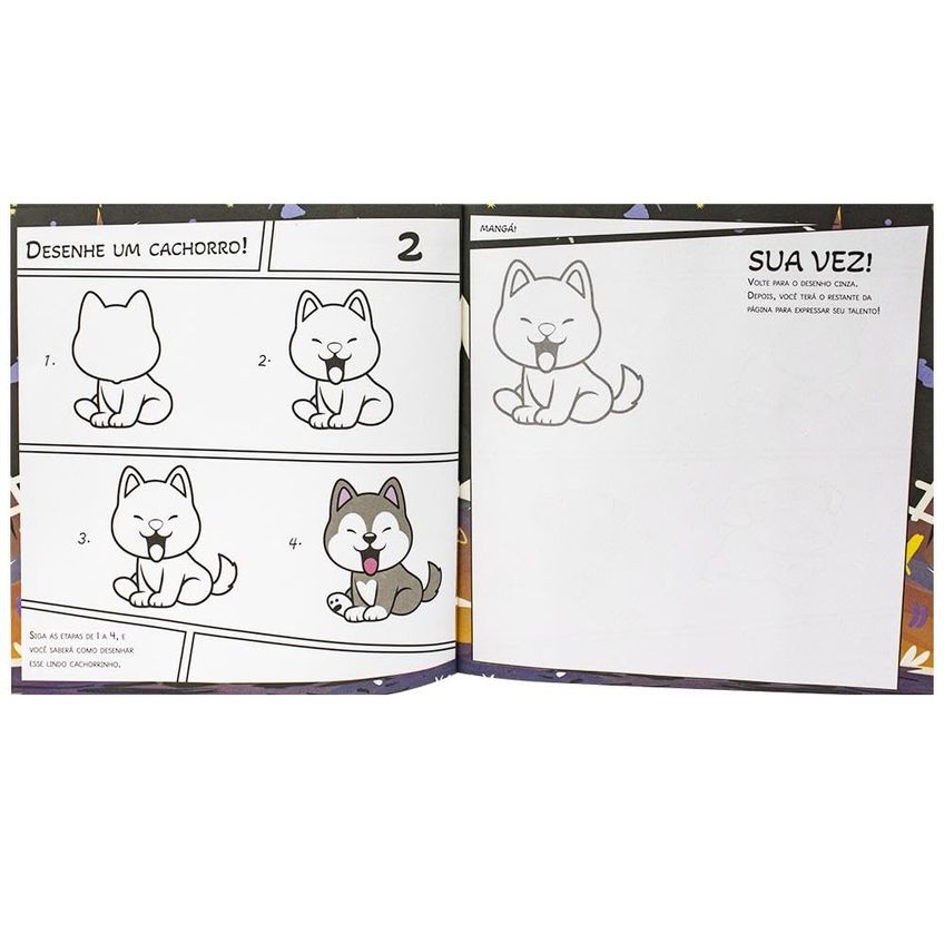 Livro Infantil - Crie E Cole O Seu Manga! Cãezinhos - imagem 3