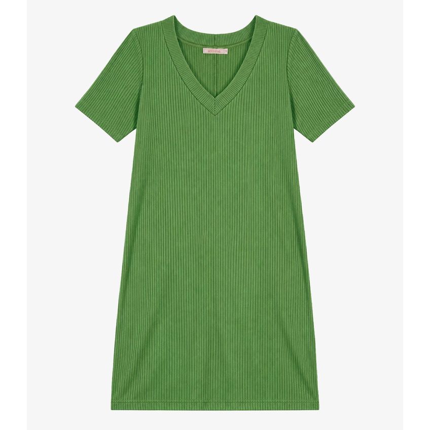 Vestido Curto Feminino Com Decote V Endless Verde G - imagem 4