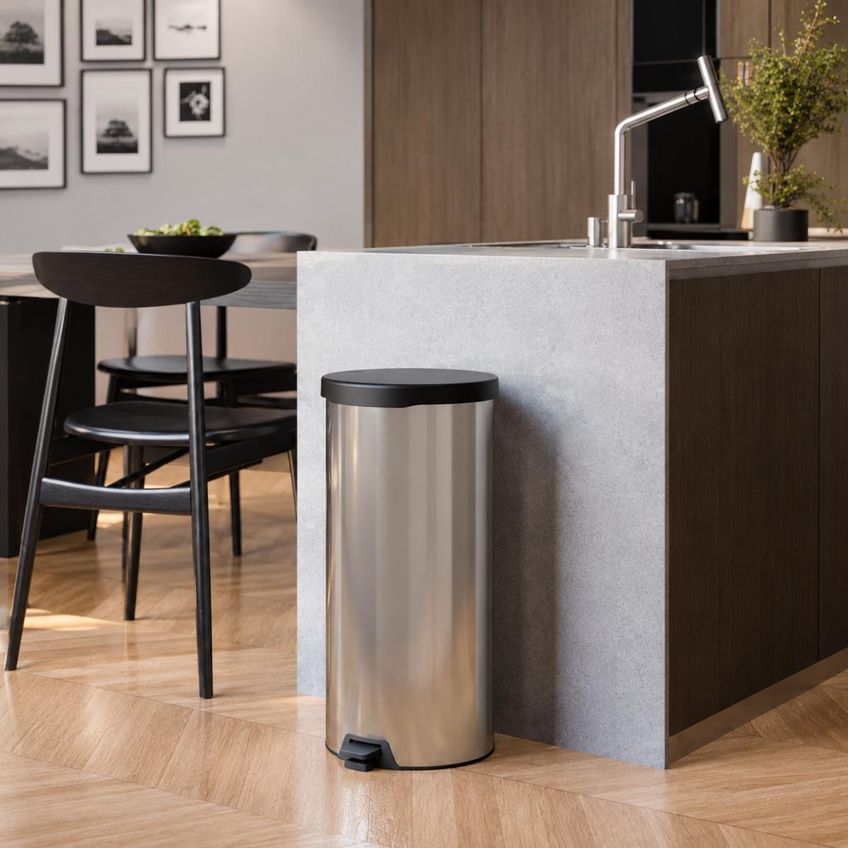 Lixeira Com Pedal New Em Aço Inox Polido 30 L Tramontina - imagem 2