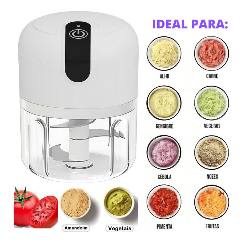 Knup Mini Processador De Alimentos Usb Recarregavel Cor Branco - imagem 3