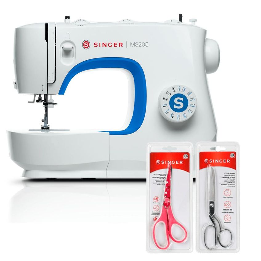 Kit Máquina De Costura M3205 + Tesoura 7" Tecido E Tesoura Multiuso Rosa 220v - imagem 3