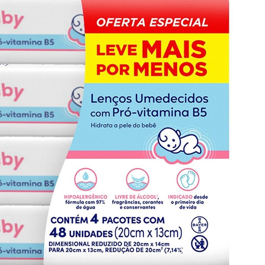 Lenços Umedecidos Bepantol Baby Leve Mais Por Menos - 4 Embalagens Com 48 Unidades - imagem 4