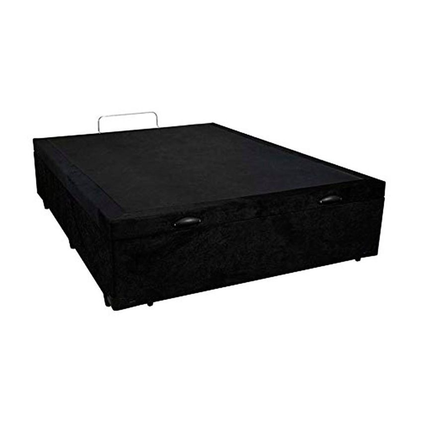 Cama Box Com Baú Casal Extremo Reforçado Suede Preto Homequeen - imagem 3