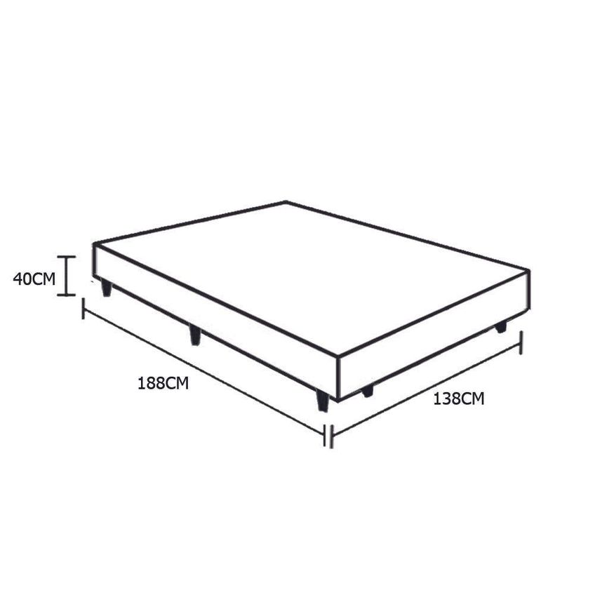Cama Box Casal Suede Extremo Reforçado Courino Marrom Homequeen 138cm - imagem 4