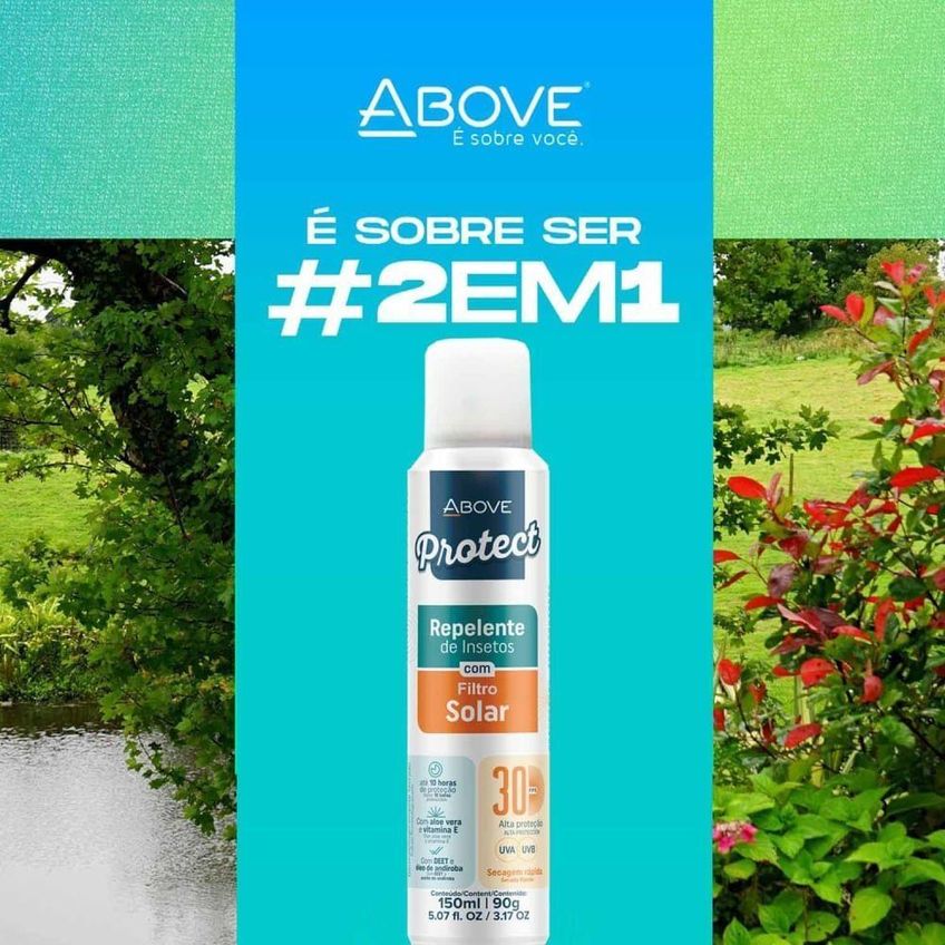 Repelente De Insetos Com Protetor Solar Aerosol FPS 30 150ml Above - imagem 3