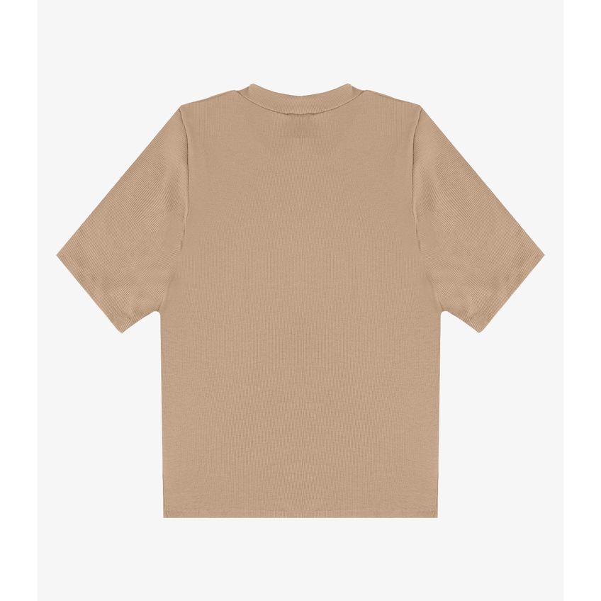 Blusa Feminina Ribana Gola Em Molde Infinita Cor Marrom G - imagem 4