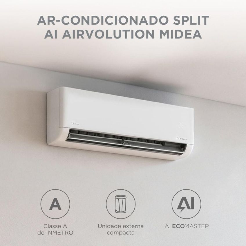 Ar Condicionado Split Hi Wall Airvolution Connect Midea 12.000 Btus Inverter Frio 220v R-32 - imagem 4