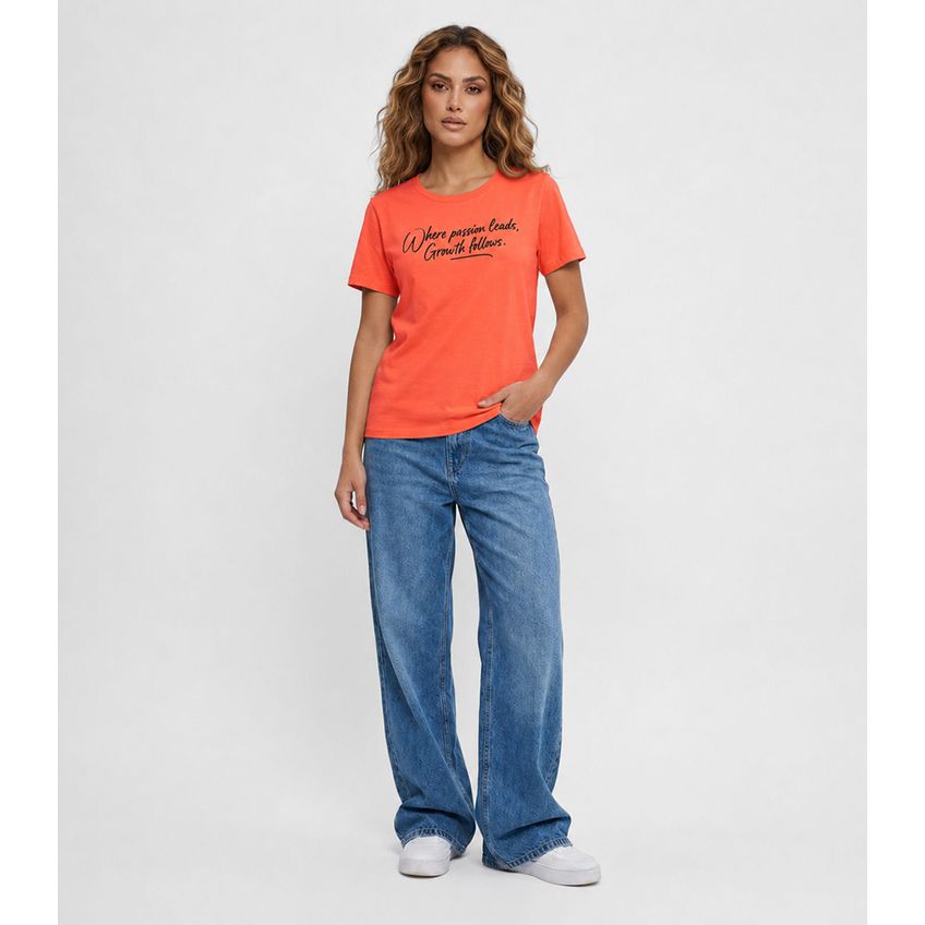 Blusa Feminina Molecotton Com Estampa Infinita Cor Laranja P - imagem 3