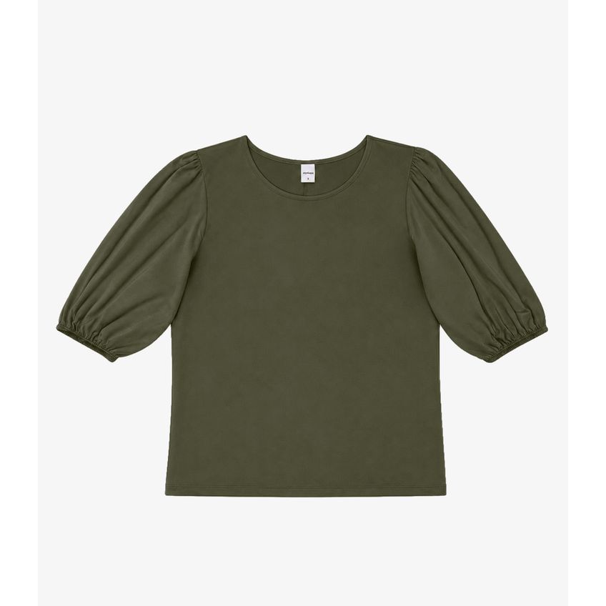 Blusa Feminina Com Manga Bufante Infinita Cor Verde G - imagem 4