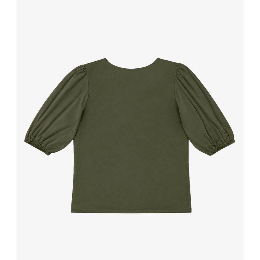 Blusa Feminina Com Manga Bufante Infinita Cor Verde G - imagem 5