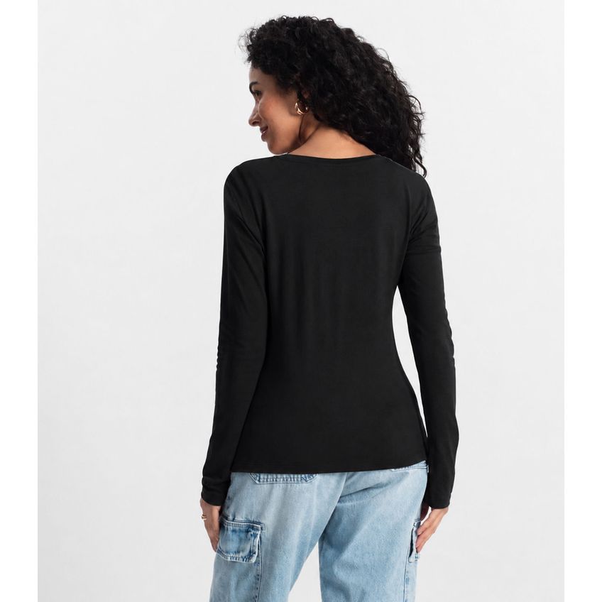 Blusa Feminina Em Malha De Viscose Infinita Cor Preto P - imagem 2
