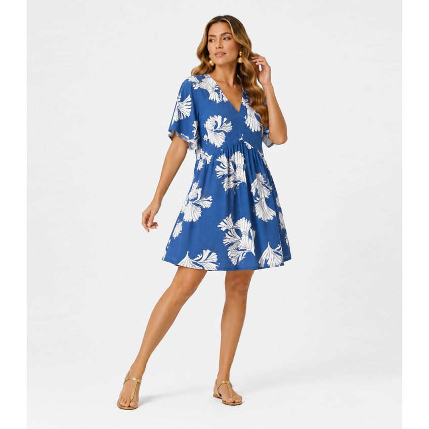 Vestido Feminino Com Decote Em V Infinita Cor Azul G - imagem 3