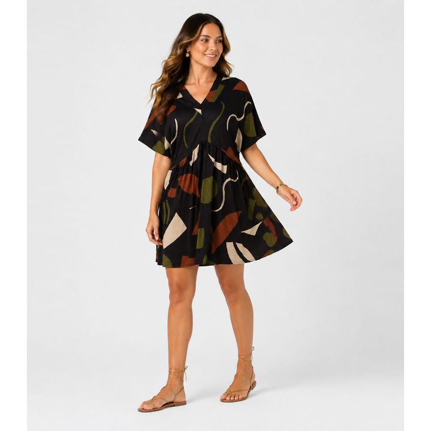 Vestido Feminino Com Decote Em V Infinita Cor Preto G - imagem 3