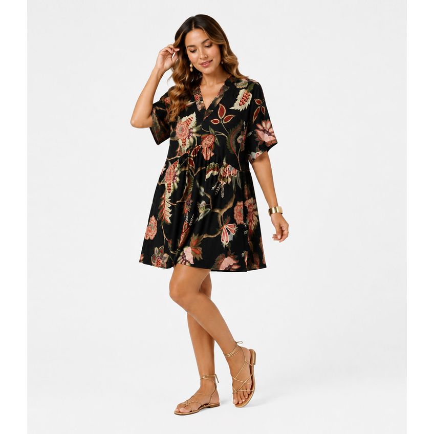 Vestido Feminino Com Decote Em V Infinita Cor Preto P - imagem 3
