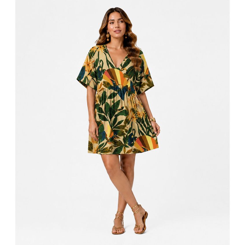 Vestido Feminino Com Decote Em V Infinita Cor Bege P - imagem 3