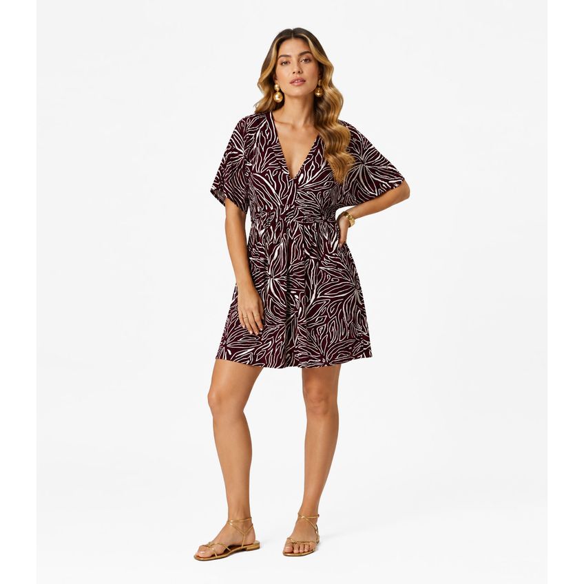 Vestido Feminino Com Decote Em V Infinita Cor Vermelho M - imagem 3