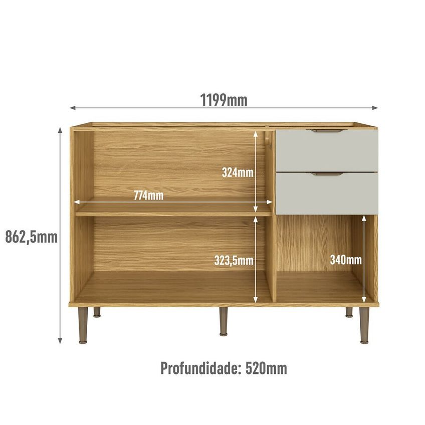 Balcão Para Pia Copenhague 3 Portas 120cm CO17320 Decibal - imagem 4