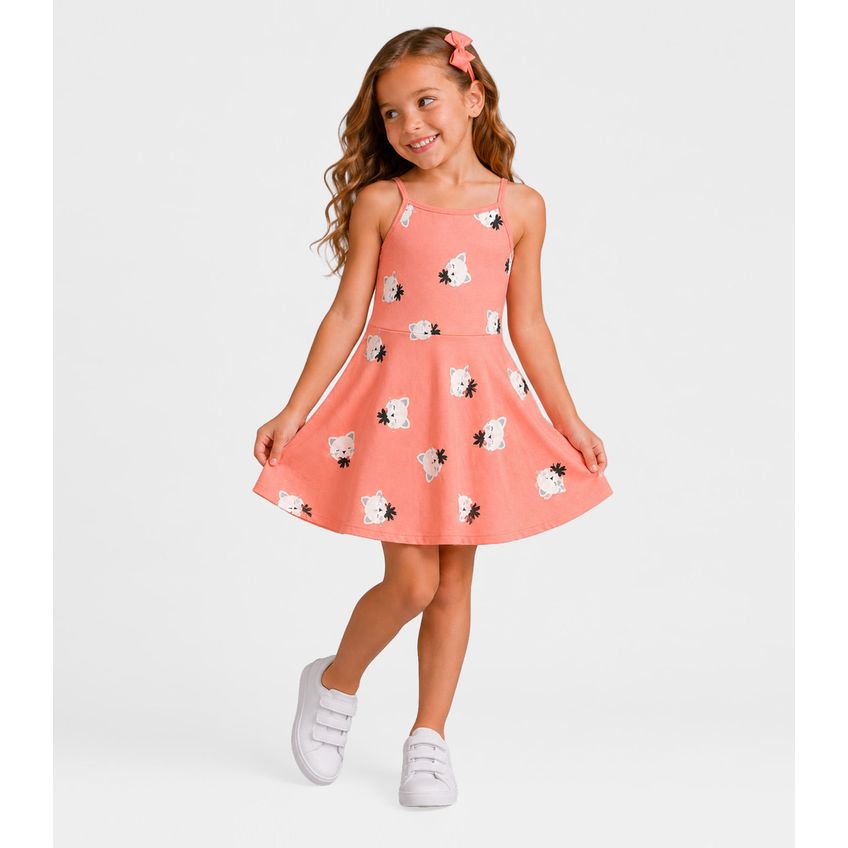 Vestido Infantil Estampado Select Laranja 4 - imagem 3