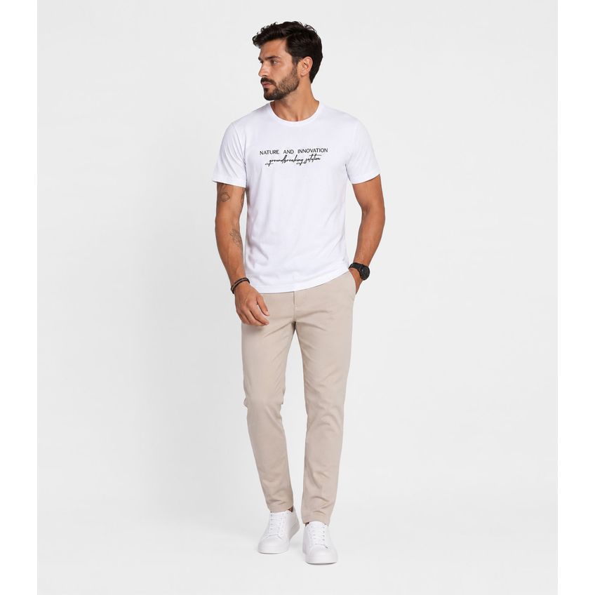 Camiseta Masculina Em Pique Select Branco M - imagem 3