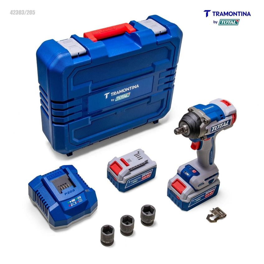 Chave De Impacto 1/2 20V 500 Nm Brushless Tramontina By Total Com 2 Baterias E Maleta - imagem 4